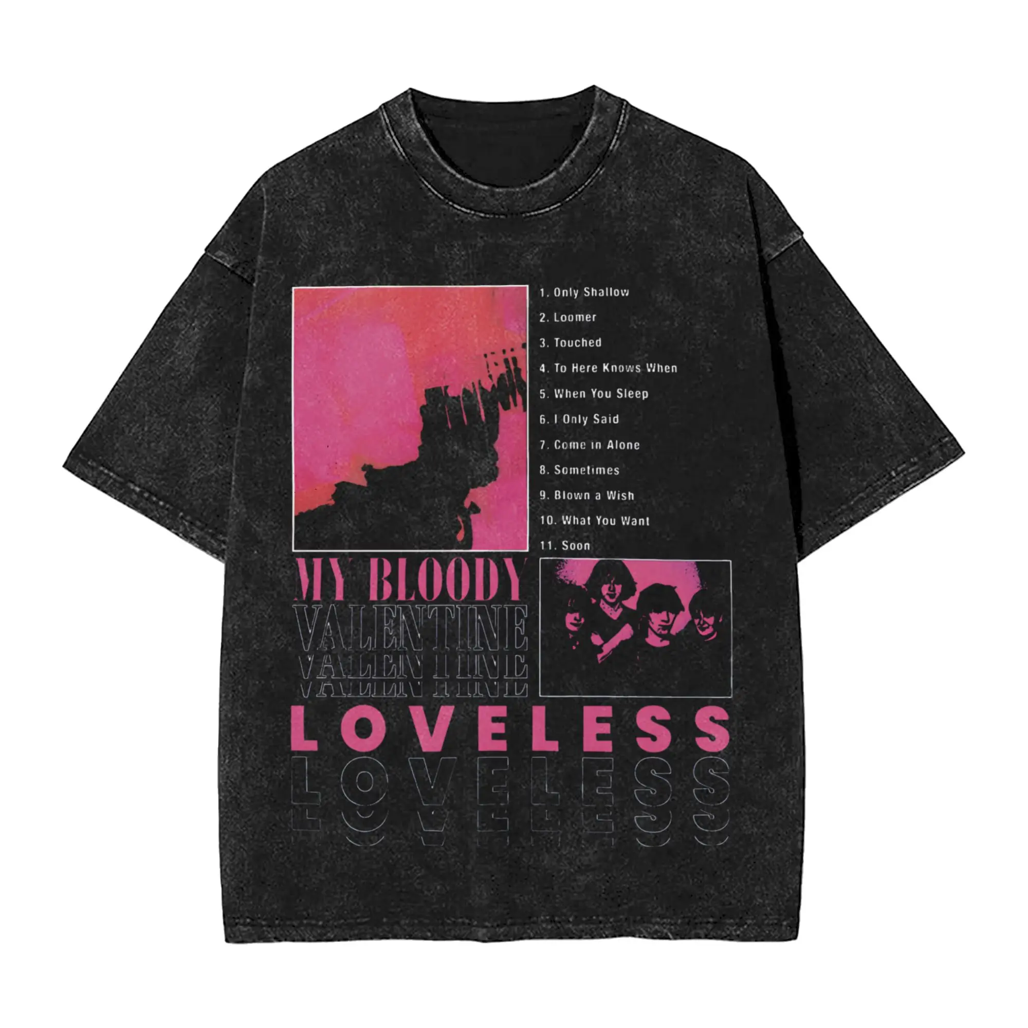 My Bloody Valentine mbv band Outfit Washed T Shirt for Men Women Streetwear Hip Hop T-Shirt Summer  Tees Tops Short Sleeve
