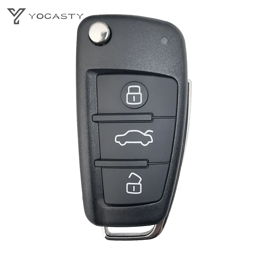 YOCASTY 3 Button Flip Folding Remote Car Key Shell For Audi A2 A3 A4 A6 A6L A8 Q5 Q7 S6 TT Replacement Case Cover