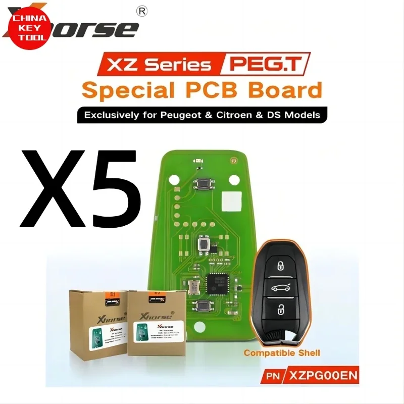 5 pcs Xhorse XZPG00EN Special PCB Remote Key 3 Buttons Exclusively for Peugeot Citroen DS do not include key shell