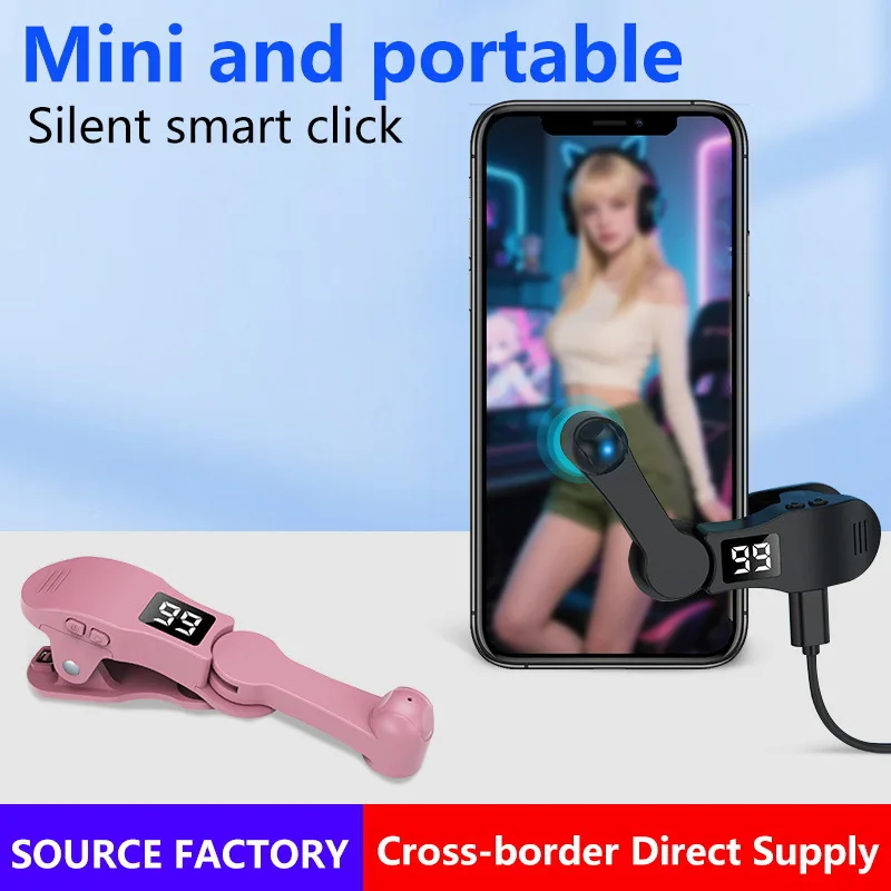 Auto Screen Clicker for Smart Phone Apps Video Live Streaming Gadget USB Simulator Smartphone Game Screen Touch Tripods Tapper