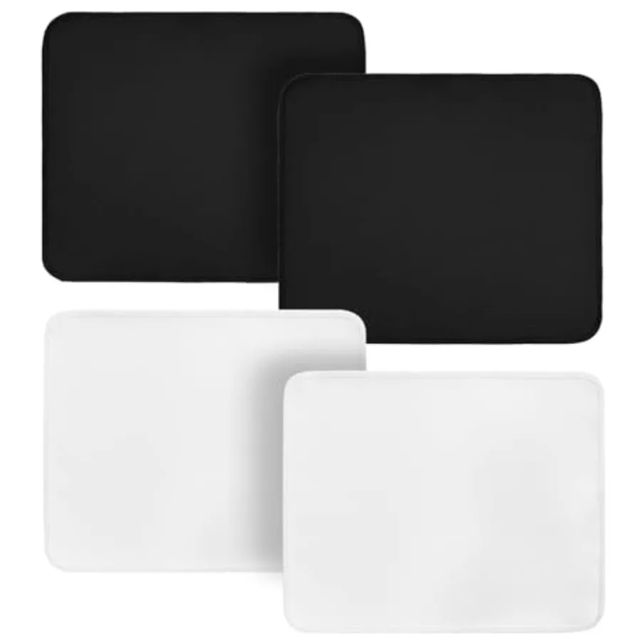 

4x 15x18in Heat Resistant Countertop Mats - Black & White, 2PCS Each