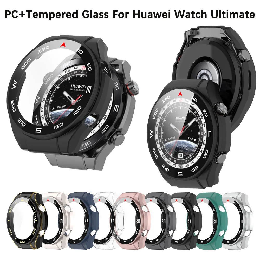 

PC+Tempered Glass Film CaseFor Huawei Watch Ultimate Screen Protector Anti-scratch Bumper Protective Full Cover Smartwatch shell