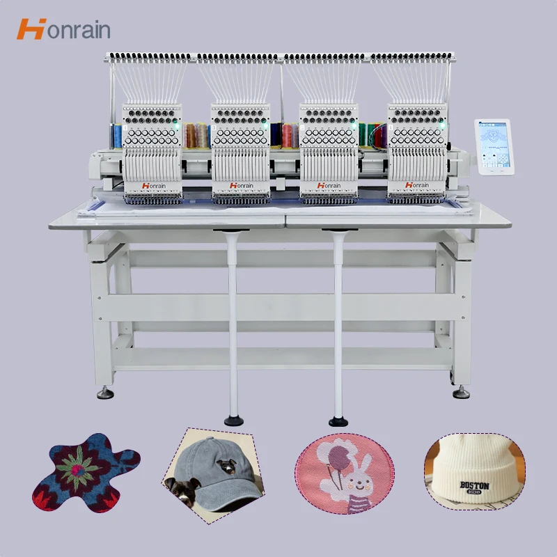 Automatic Computerized Embroidery Machine Flat Digital Embroidery Machine High Speed 4 Heads Embroidery Machine