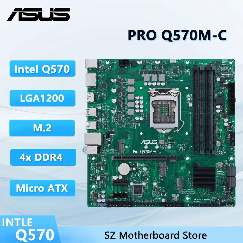 ASUS Pro Q570M-C/CSM Motherboard LGA1200 Intel Q570 2XDP Support I3-10100 11700 10105 CPU TPM 2.0 DDR4 128GB M.2 MATX BIOS COM