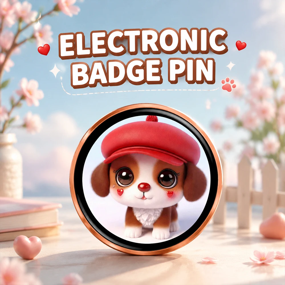 Smart Trendy Electronic Badges Digital LED Dynamic Badge Display Touch Anime Effects Pictures With Video Playback Support BT APP