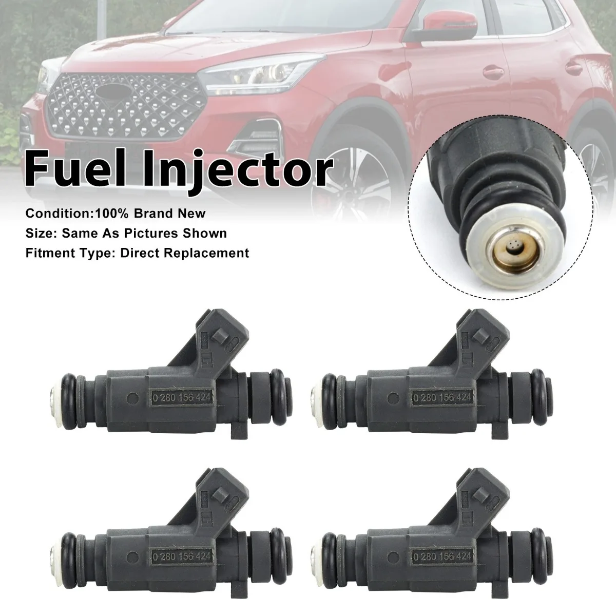 

4Pcs Set Car Fuel Injector Replacement Accessories For Chery Tiggo For BYD 2.4L For For Chery Tiggo 0280156424 0 280 156 424