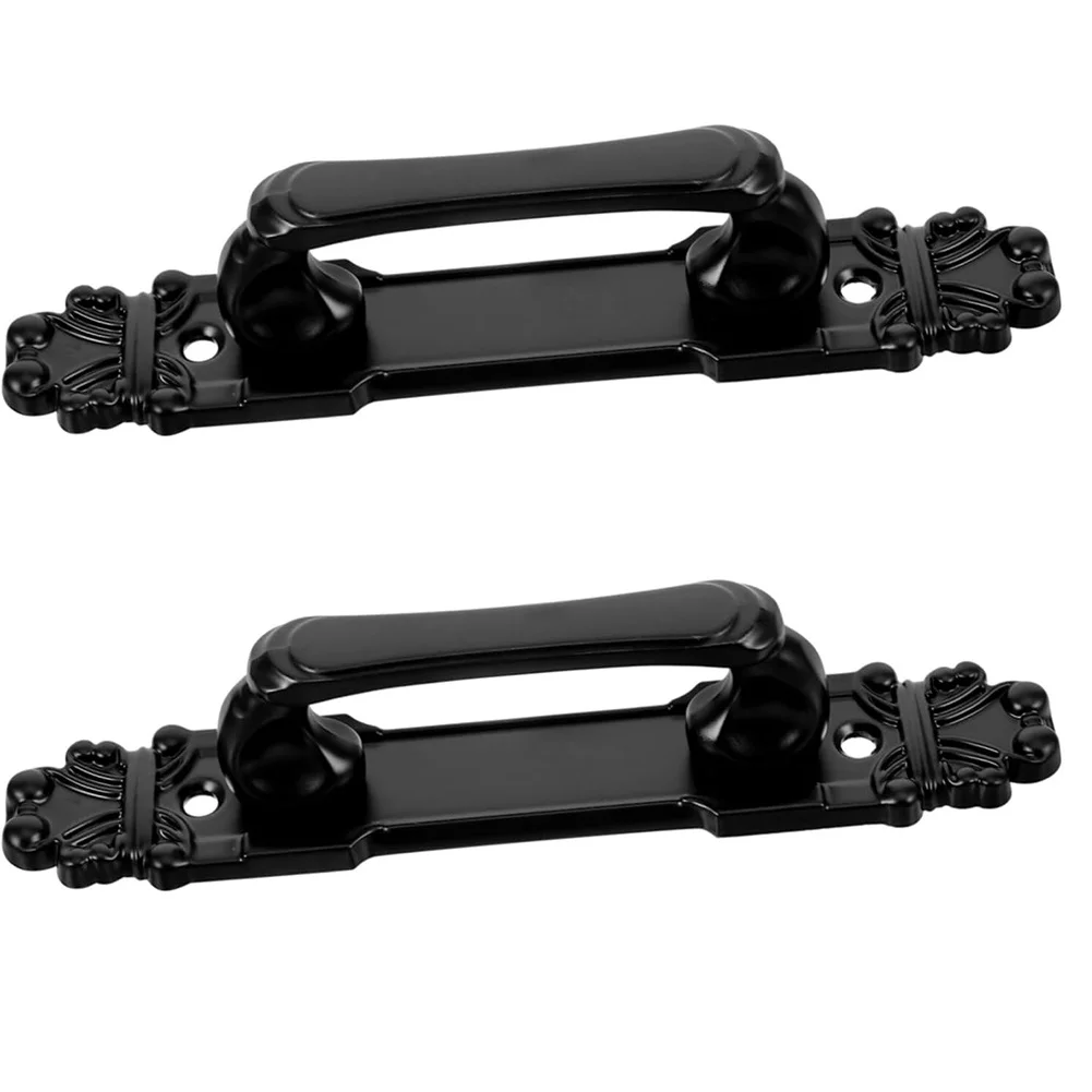 1/2 Pcs Antique Metal Door Handle Heavy Duty Barn Door Pull Black Solid Cast Iron Sliding Door Handle Grip Accessories