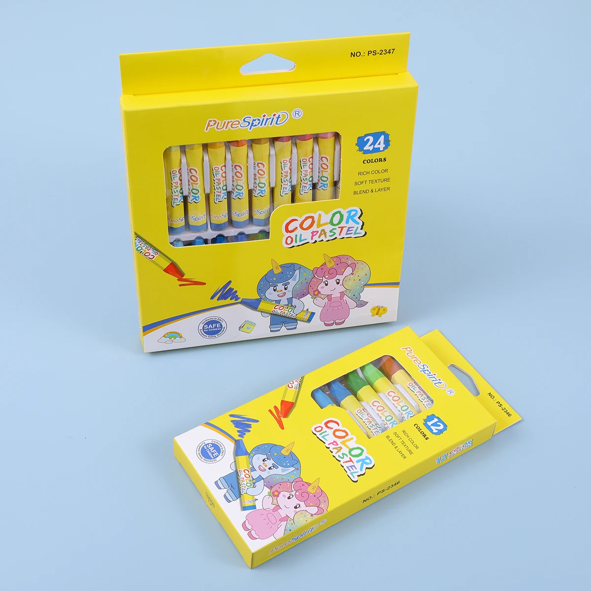 12/24 Colored Oil Pastel Set Assorted Color Soft Oil Pastels for Students