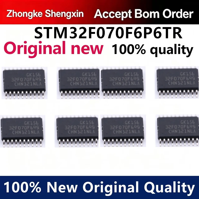 （5pcs-100pcs）Original genuine STM32F070F6P6TR STM32F packaged TSSOP-20 32-bit ARM microcontroller