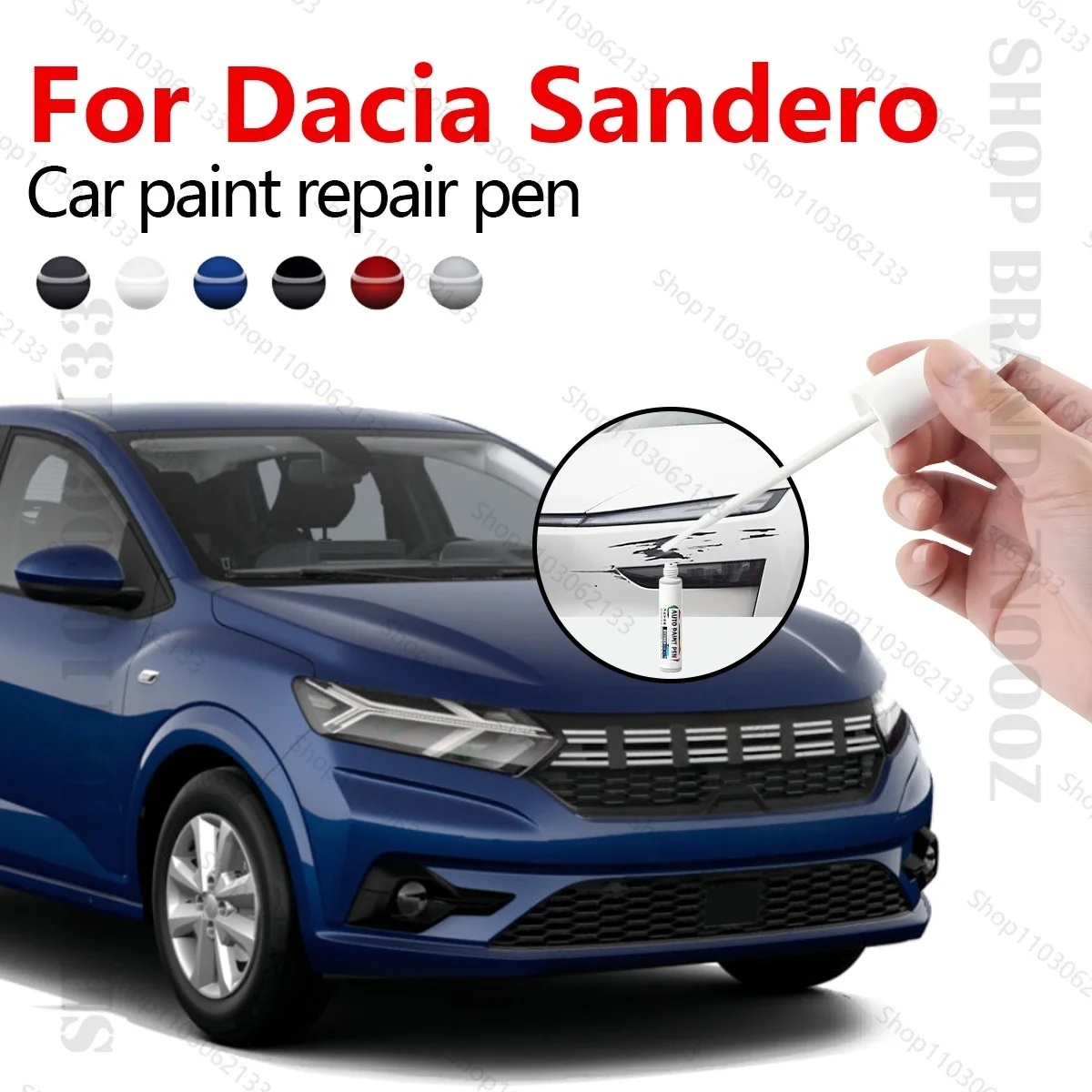 

Ручка для ремонта автомобильной краски, аксессуары для ремонта царапин, синий, зеленый, серый, красный, белый, серый, бежевый для Dacia Sandero 2008-2025 гг.
