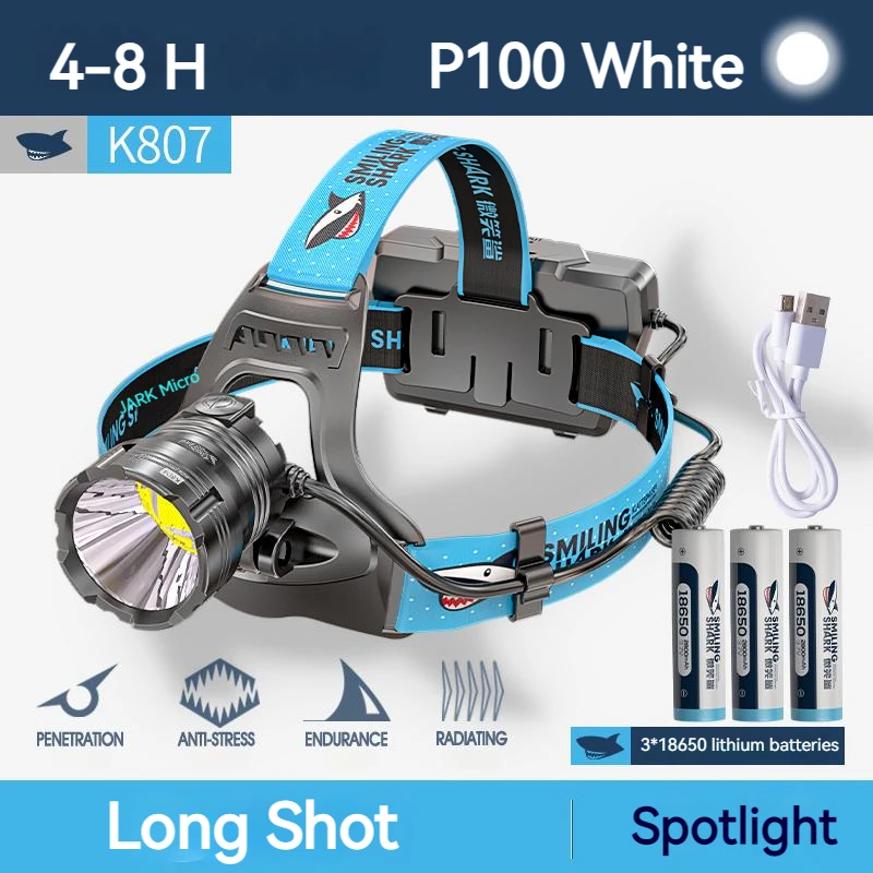 Smilling Shark K808 Super Bright Headlight LED P100 8000LM