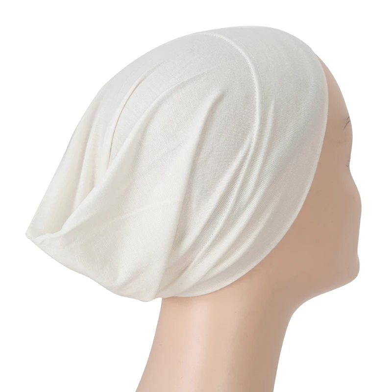 The new ethnic modal high elastic base hat, headscarf, solid color grab top hat base hat