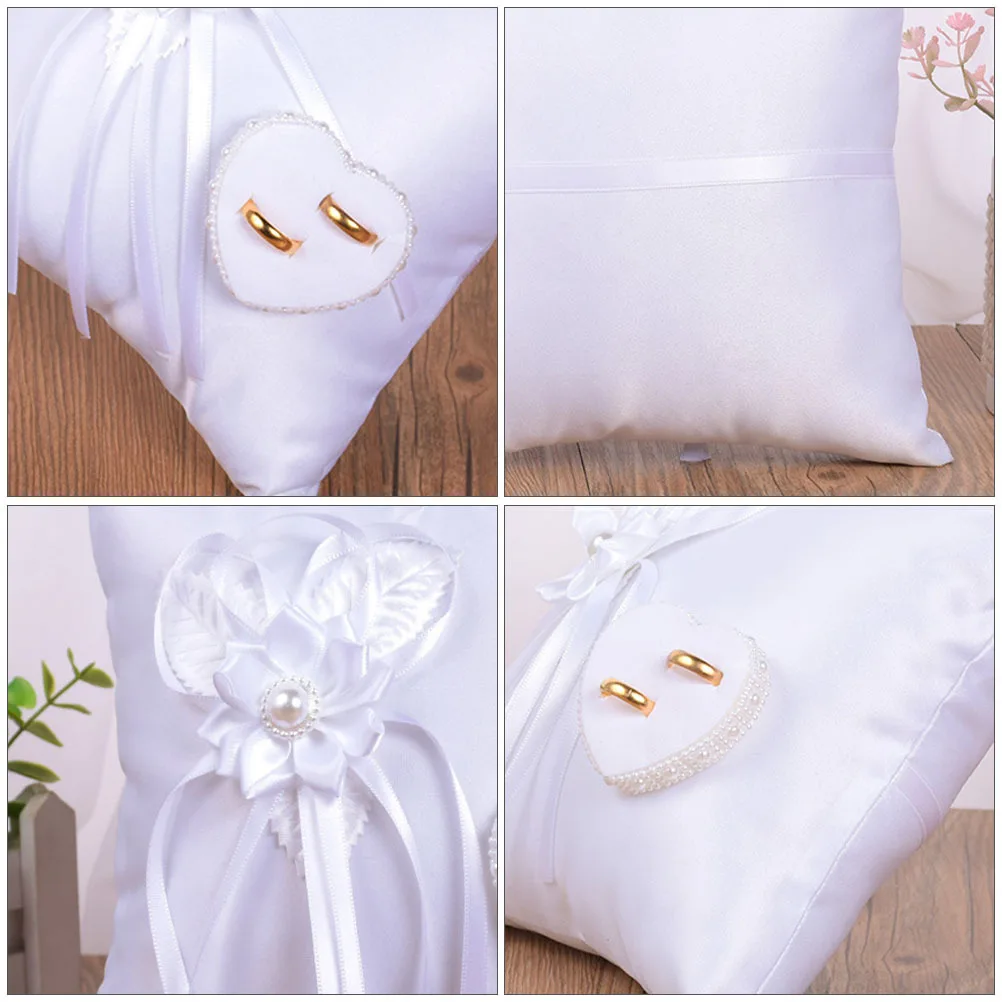 1 قطعة وسادة خاتم الزواج تصميم الأزهار قابلة لإعادة الاستخدام المدمجة لحفل الديكور الزفاف اكسسوارات الحفلات وسادة حلية