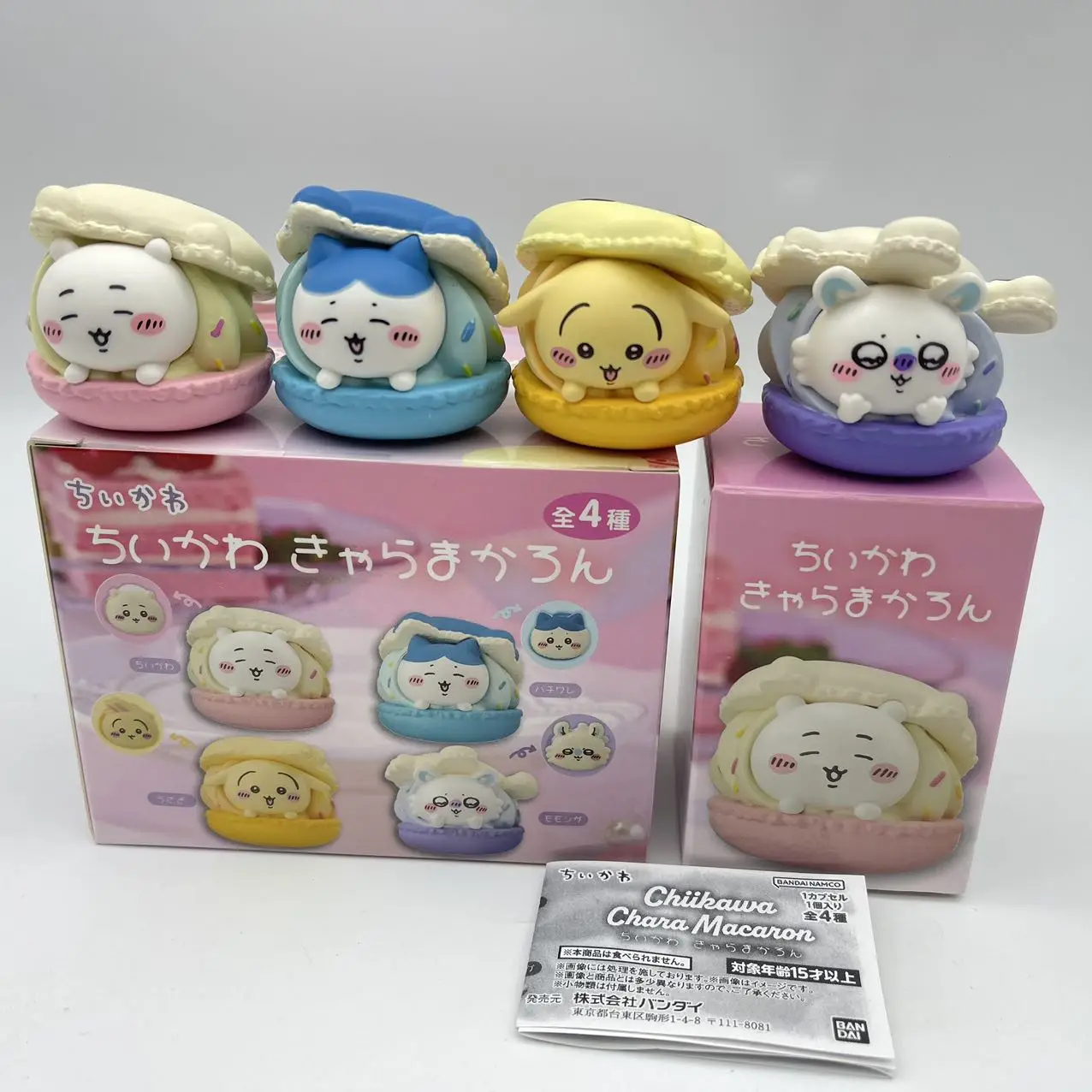 Hochwertige Chiikawa 4-teilige niedliche Macaron-Dessert-Gacha-Figurensets Usagi Hachiware Momonga Modell Schreibtischspielzeug Geburtstagsgeschenke für Fans – Detail 11