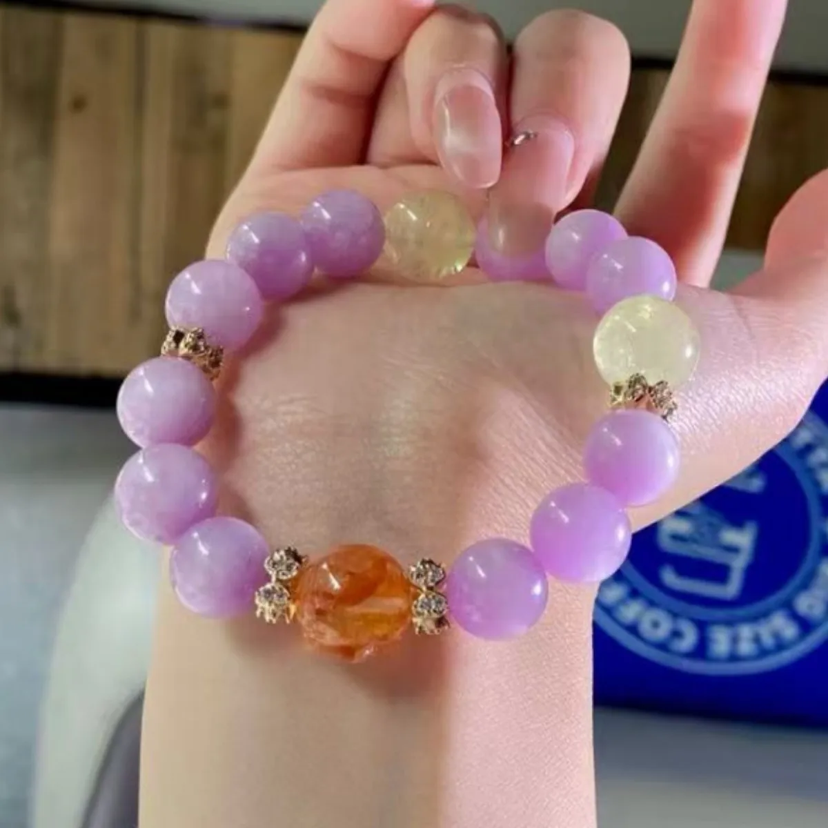 

Natural Purple Crystal Bracelet Women's Niche Light Luxury Fashion Lucky Bracelet