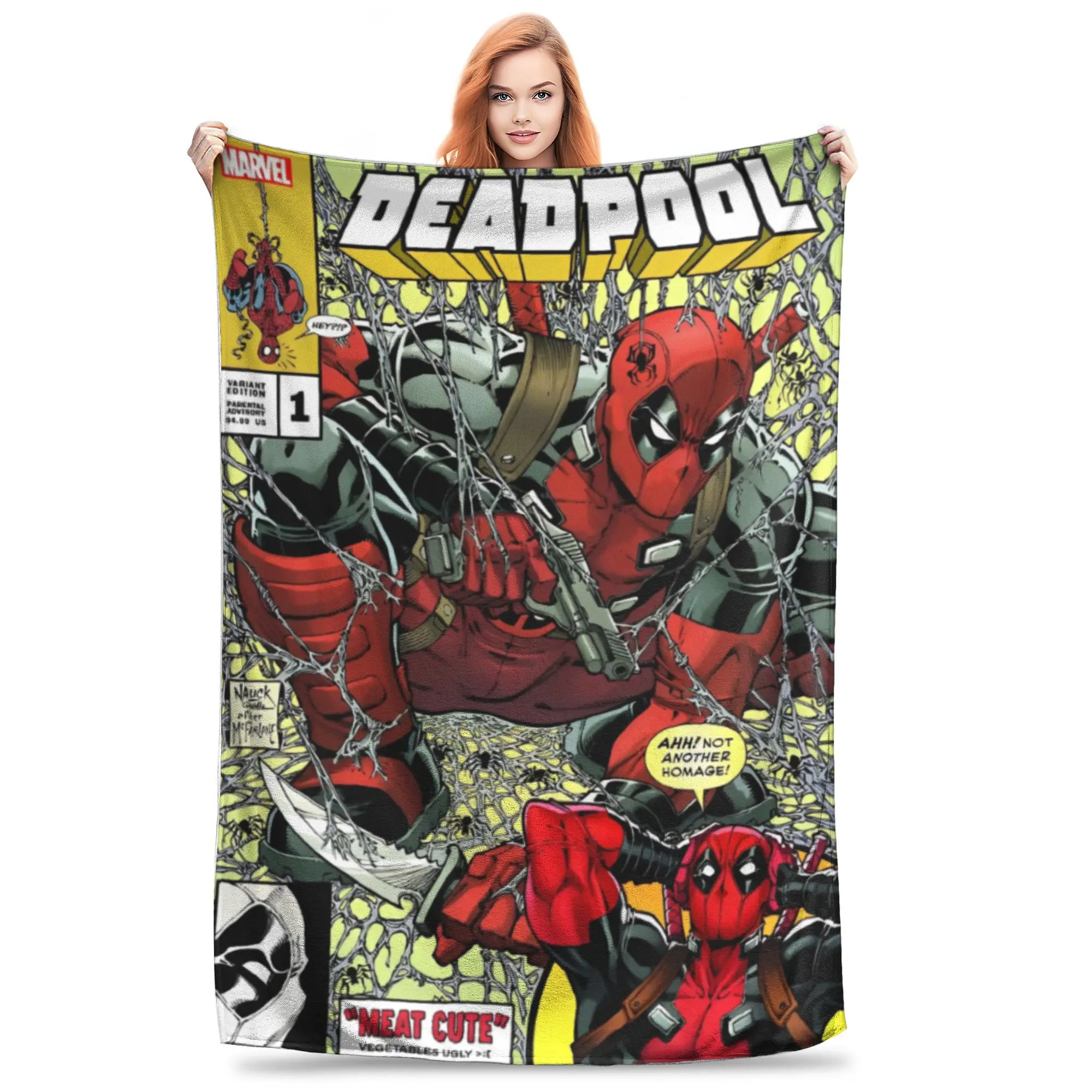 

Одеяло с рисунком Дэдпула, уютные и легкие пледы разных размеров для дивана, дивана и кровати