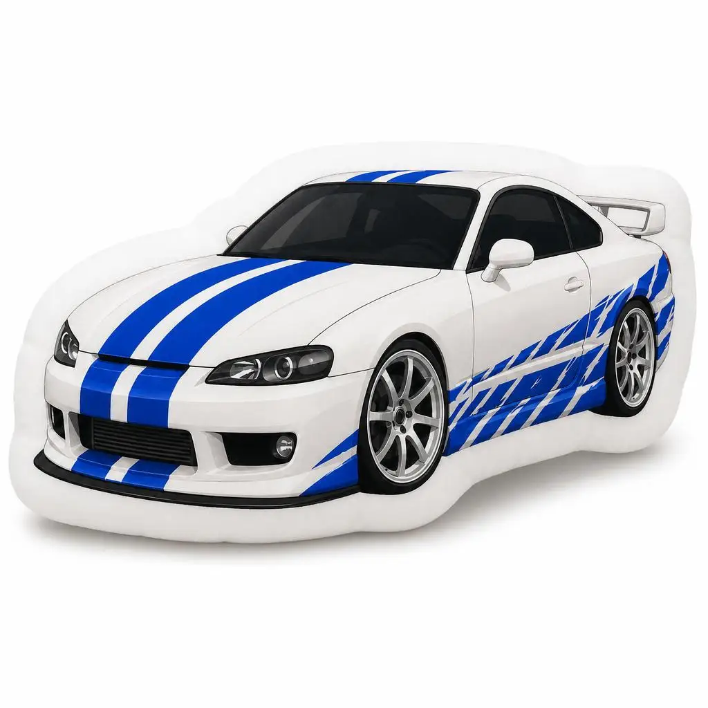 Street Racer Coupe Racing Car Plush Pillow Cushion Funny Stuffed Throw Pillow Home Decor Gift Sofa Car Modification Repair Shops