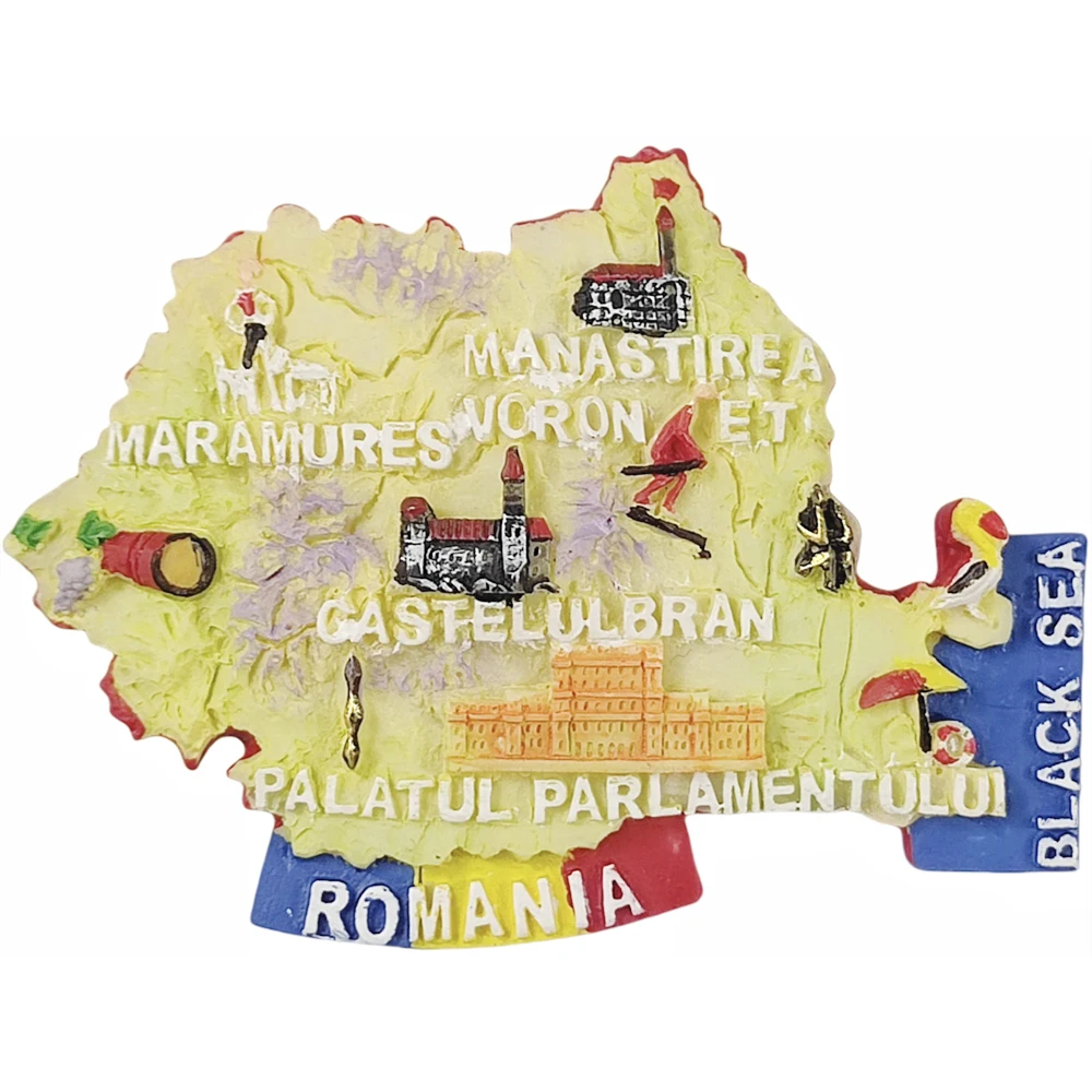 3D Romania Fridge Magnet Souvenir Gift Resin Refrigerator Magnetic Sticker Collection Home Decoration