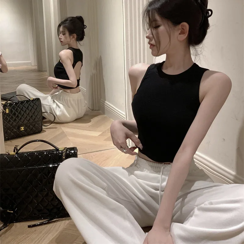 Backless Korean Fashion Crop Tops Women Hollow Out Sexy Kpop T-shirts Slim Y2K Vintage Harajuku Cheap Clothes Women Grey Tshirts
