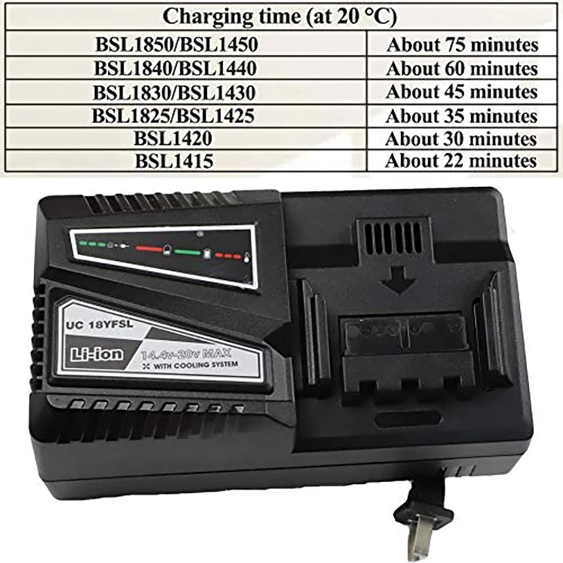 Imagem -06 - Carregador de Bateria Li-ion para Furadeira Elétrica Hitachi 14.4v18v 4.5a Bsl1815 Bsl1820 Bsl1825 us Plug