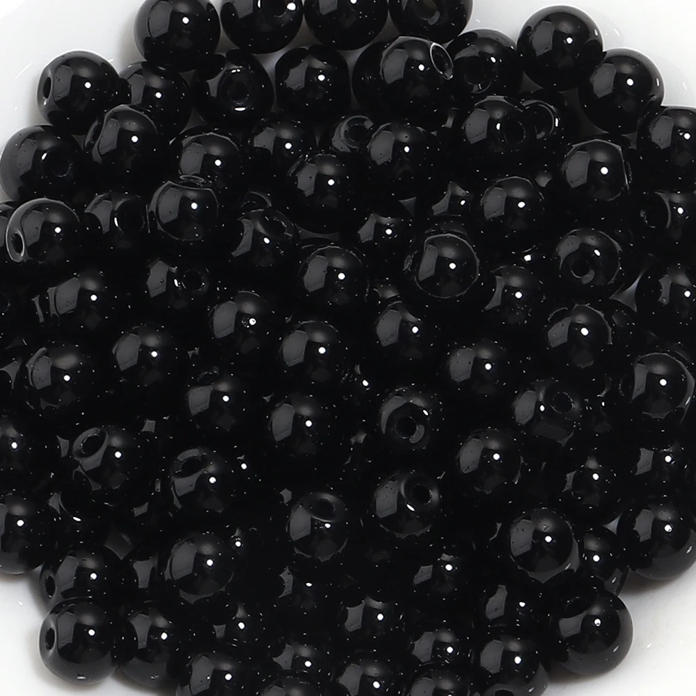 50pcs 6mm Glass Round Beads for DIY Jewelry Making