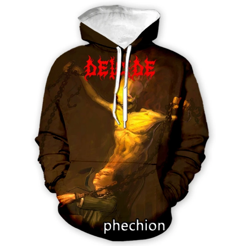 phechion New Fashion Men/Women DEICIDE Band 3D Printed Casual Sweatshirt Hoodies Streetwear Men Loose Sporting Hoodies H07