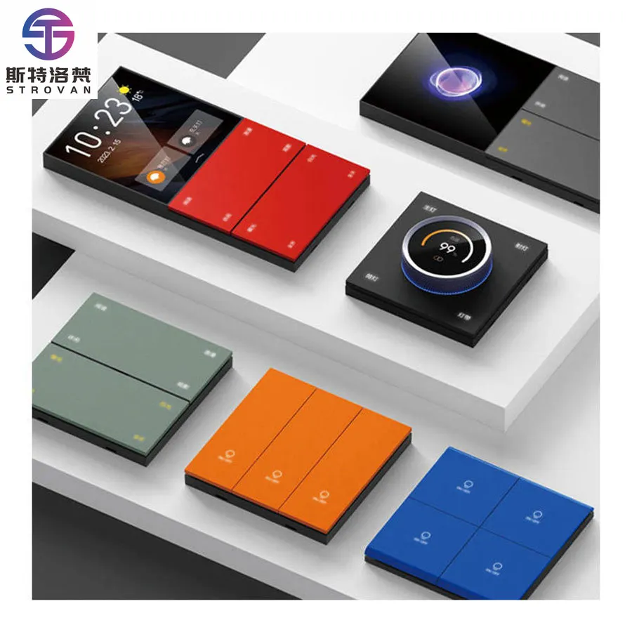 

STLF Combination Tuya Smart Switch Pc Panel Home Kitchen Living Room Intelligent Wall Light Switch Smart Control Panel