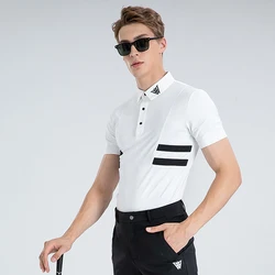 Wiosna/lato nowa męska odzież golfowa bluza Outdoor szybkoschnąca koszulka z krótkim rękawem Casual oddychająca koszulka POLO Golf Top