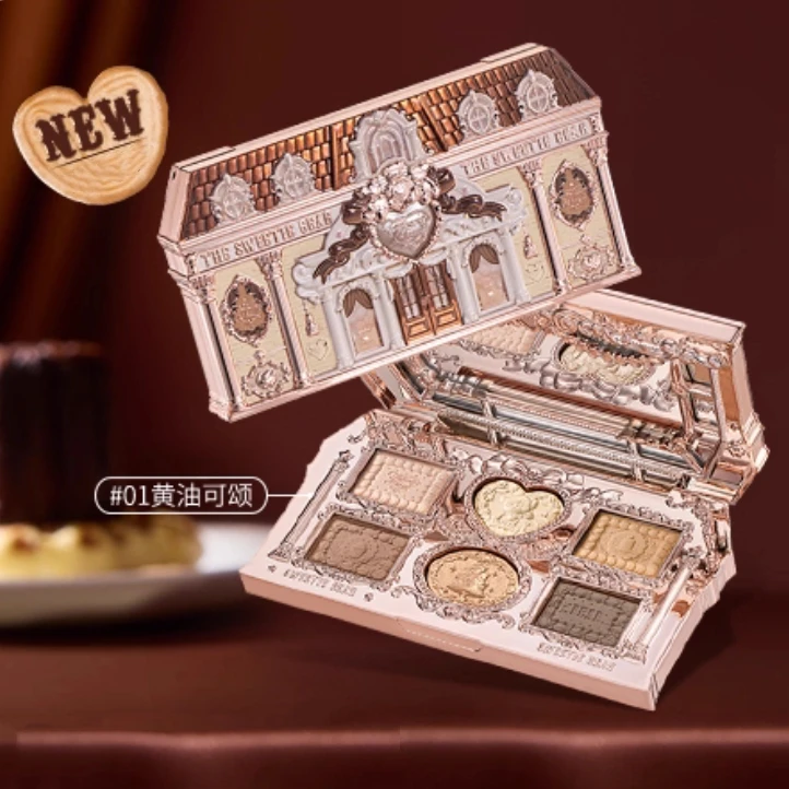 

Flower Knows Sweetie Bear Collection 6-цветная палитра теней для век с тиснением, матовые перламутровые тени для век, натуральная косметика для макияжа