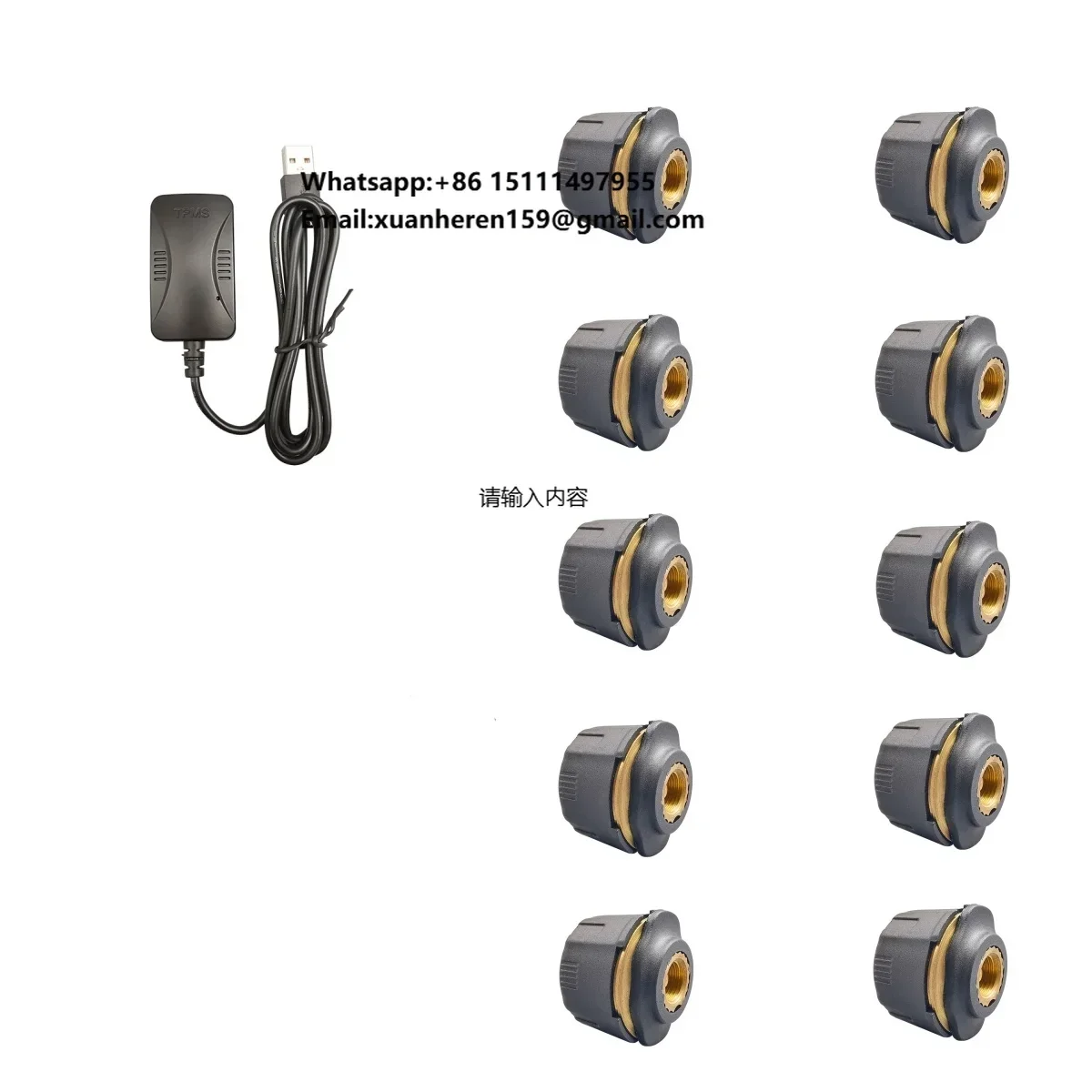 USB TPMS Android Car Screen 10 Wheels 8mm Size Thread External Sensor Truck Real Time