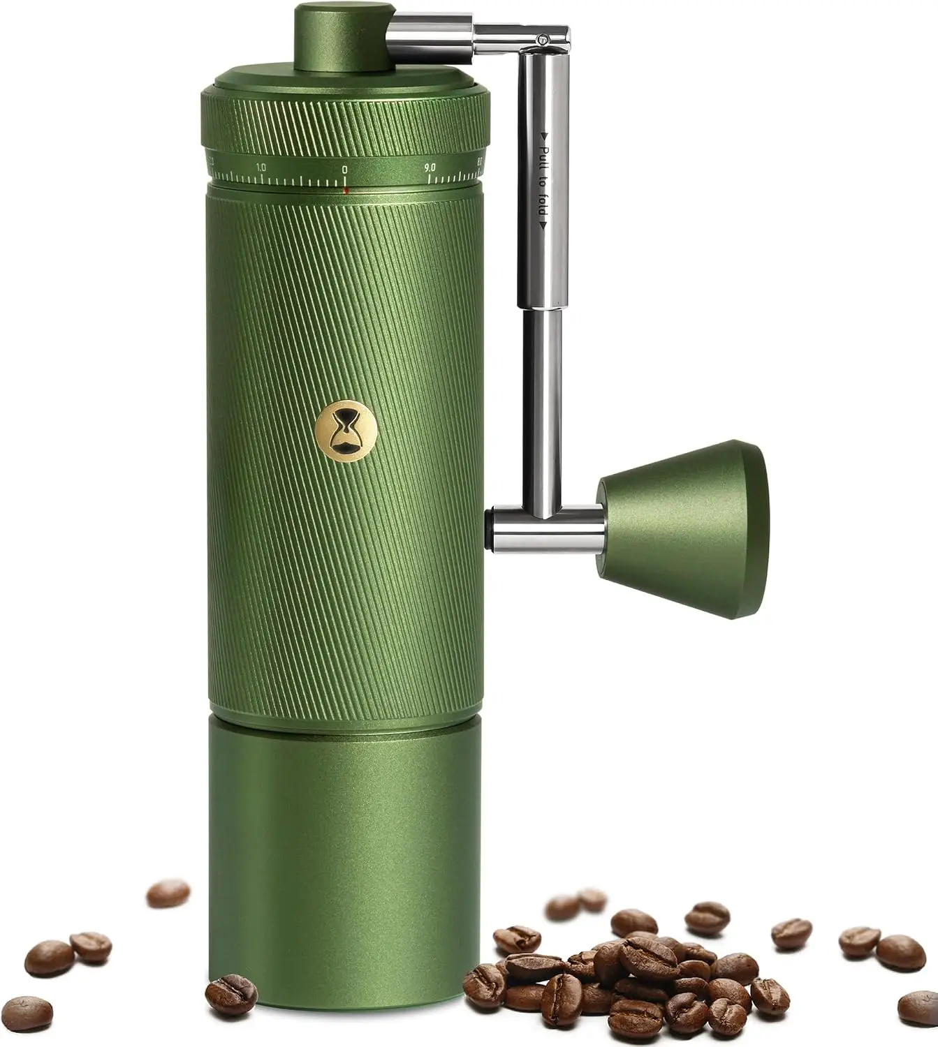 Manual Coffee Grinder Portable Hand Coffee Bean Grinder With External Adjustment Settings High Precision Stainless Steel Burr Capacity Hand Mill For Espresso Pour Over Home Office Travel, Green