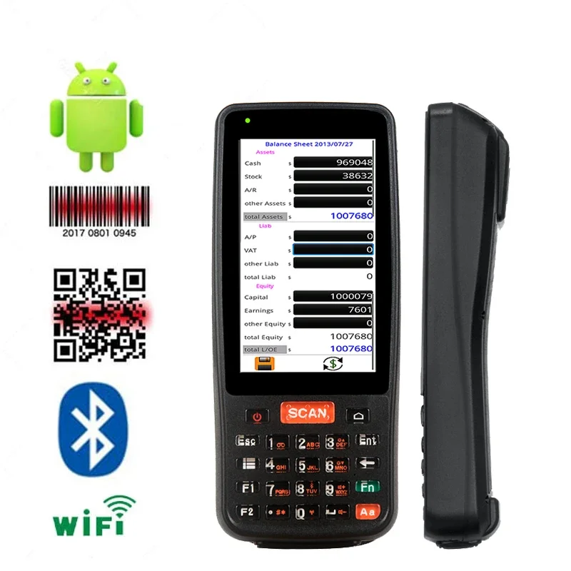 Parkeerbeheer 4G 4Inch Android 9.0 Industriële Nfc Pda Data Collector Terminal Met 1d Laser Barcodescanner