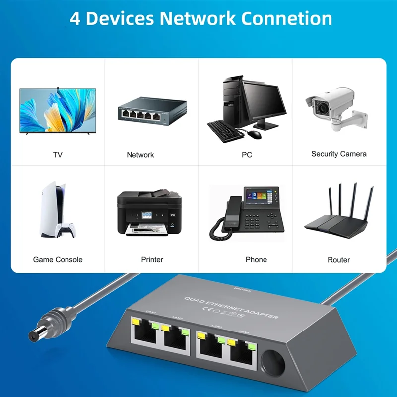 Per adattatore Ethernet a 4 porte per rete esterna stabile e veloce cablata per Gen 3 per Starlink Mini Satellite Internet