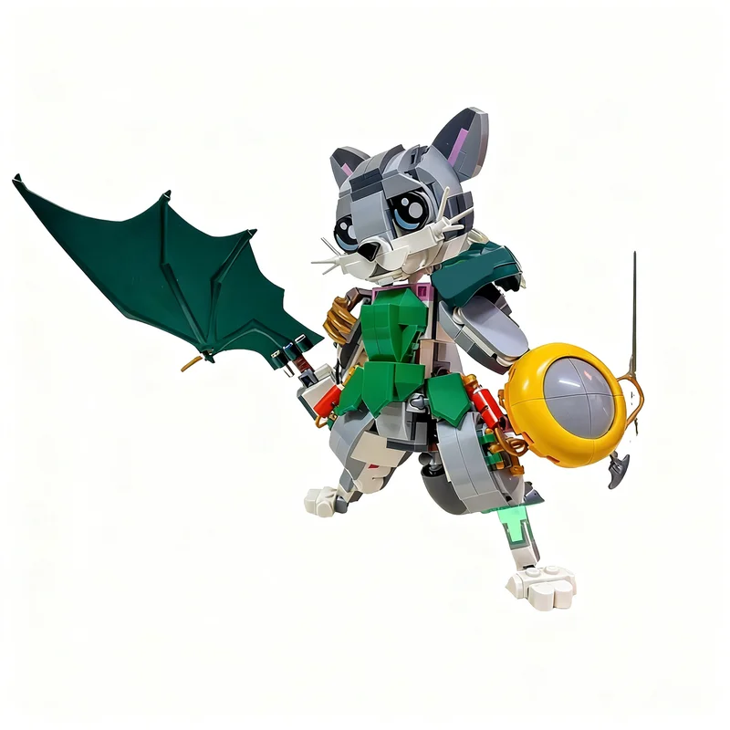 

498 шт. MOC Creator 3 1 Dragon Slayer Cat Monster Hunter Модель здания Рождественские подарки Блоки Строительный кирпич Игрушка Образование