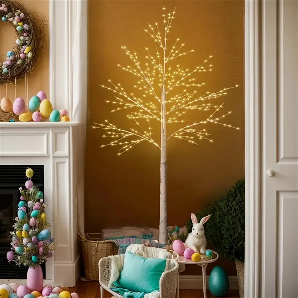 1.2M/1.5M/1.8M LED Birch Tree Light USB 8 Modes Artificial Birch Tree Floor Lamp Light for Home Holiday Christmas Decoration