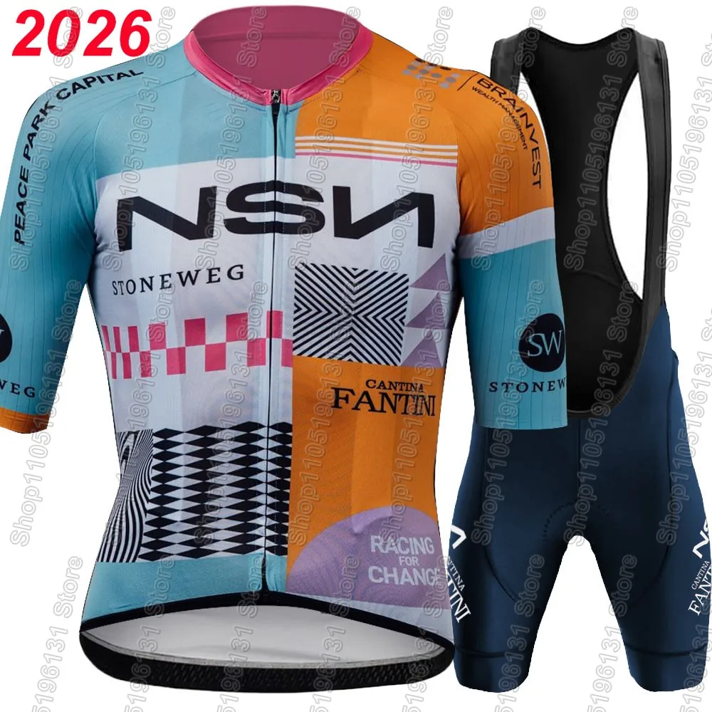 

Комплект велосипедного трикотажа NSN Team 2026, летний мужской комплект одежды для велосипеда, рубашки для шоссейного велосипеда, костюм, велосипедные шорты-комбинезоны, MTB Maillot