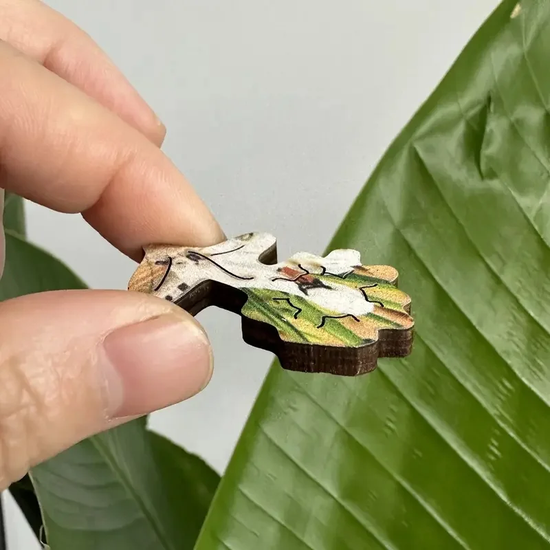 لغز خشبي على شكل قطة ملونة فريد من نوعه - لعبة فنية لتزيين المنزل، لعبة عائلية، بانوراما خشبية صديقة للبيئة للبالغين والأطفال #5