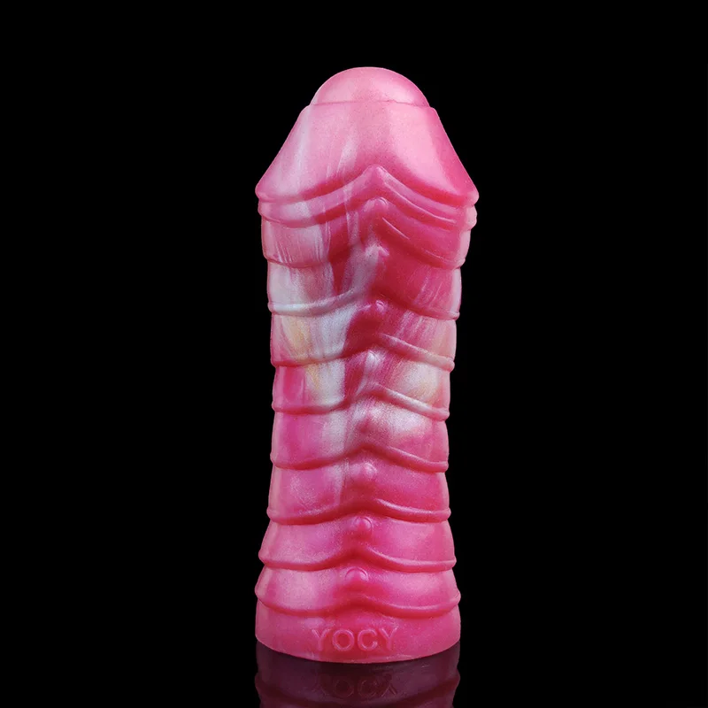 YOCY Men Cock Sheath Monster Dildo Sleeve Condom Penis Enlargement Liquid Silicone Sex Toys For Couples