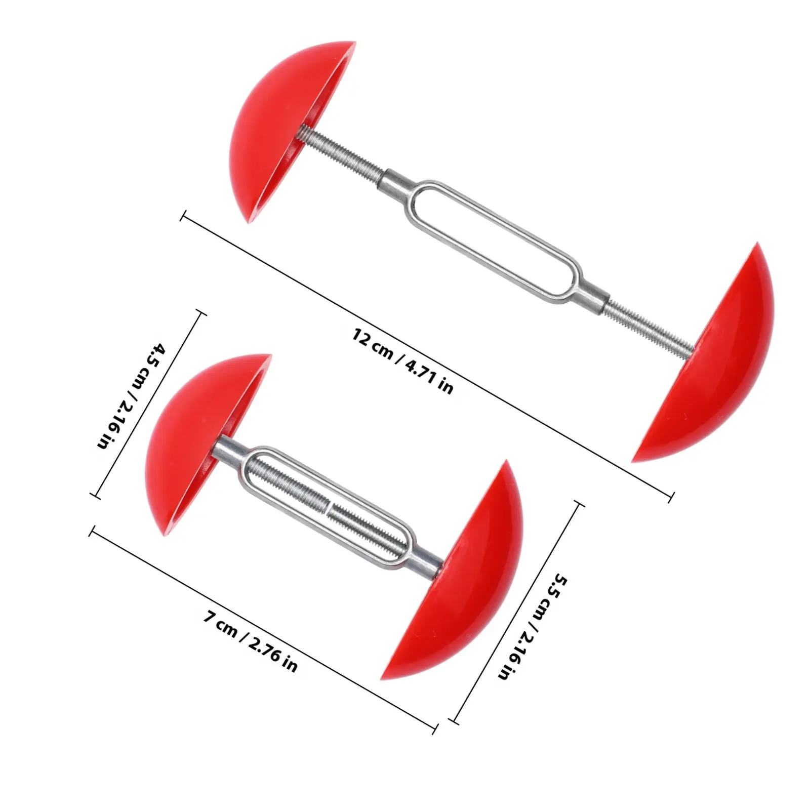 Pair of Red Adjustable Mini Shoe Trees ABS Aluminum Shoe Stretcher for Shape Retention Crease Prevention Moisture Absorption