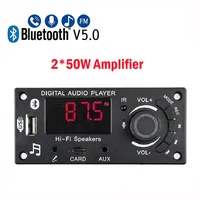 100W Amplifier MP3 Decoder Board Bluetooth5.0 Car MP3 Player USB Recording Module FM AUX Radio For Speaker Handsfree
