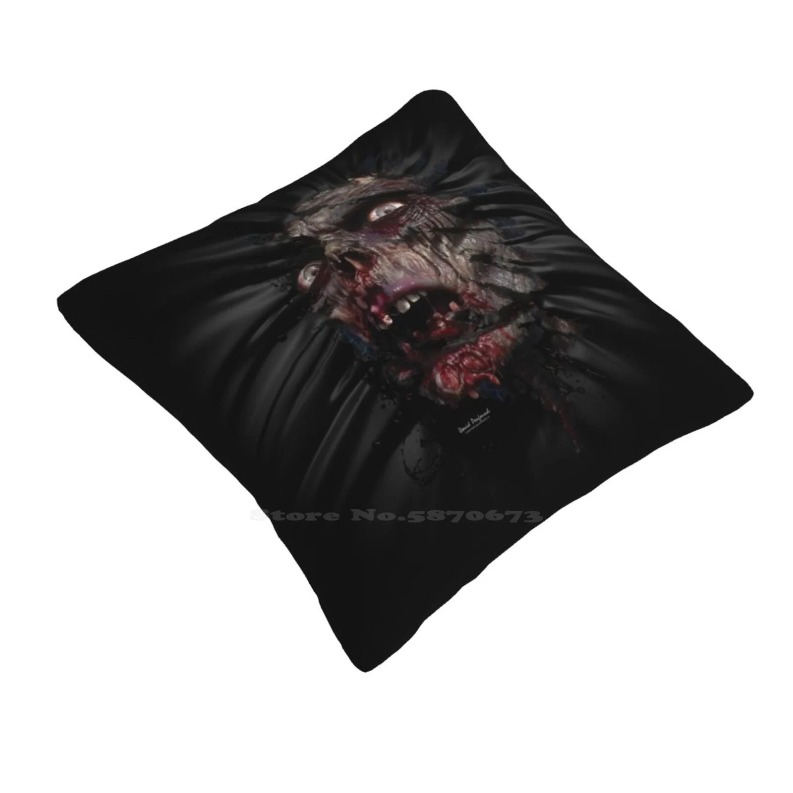 Zombie Head-01 Home Sofa Car Cushion Cover Pillowcase Skulls Zombies Walking Dead Tv Day Of The Dead Dawn Of The Dead Horror