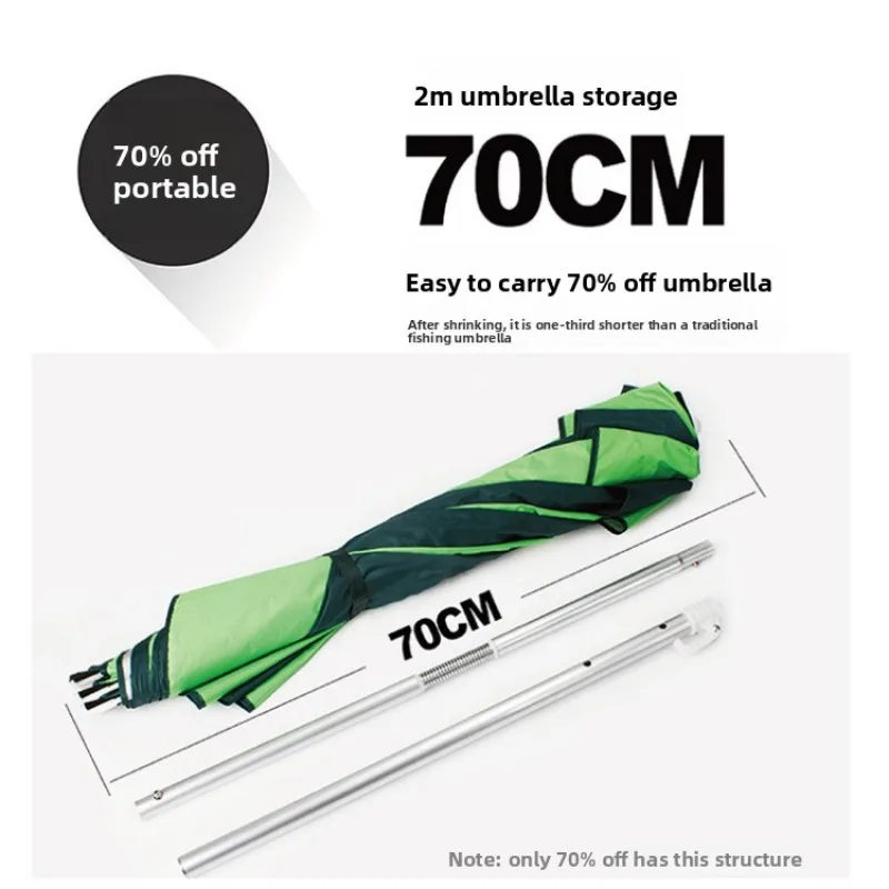 Fishing Umbrella Omnidirectional Rain Sun Shield Portable Large Shade Short Shaft Outdoor Umbrella Fishing Umbrella