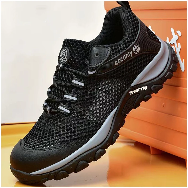 mens fashion breathable steel toe cap working safety shoes worker summer safe sneakers security boots protective footwear zapato