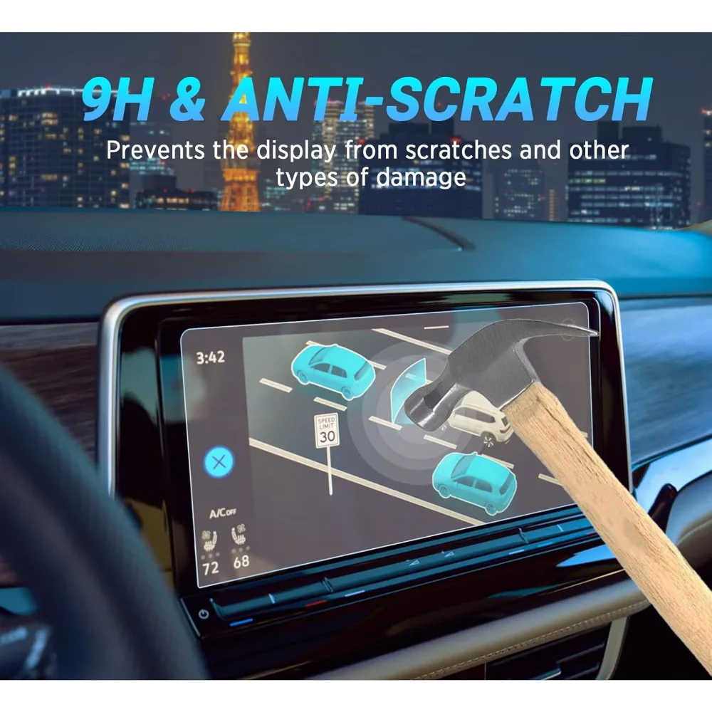 12 بوصة واقي للشاشة ل Volkswagen Atlas 2024 2025 نظام تحديد المواقع والملاحة الزجاج المقسى طبقة رقيقة واقية المضادة للخدش الملحقات