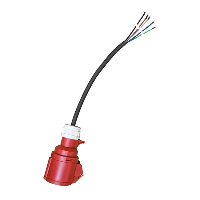 Stable-EV CEE Red Power Female Plug With Cable 5 Pins Socket Adapter Connect With 16A 11KW Portable