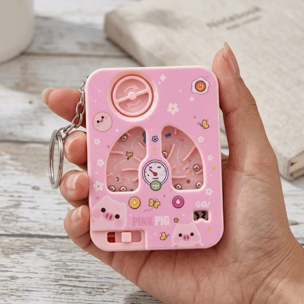 Decision Maker Game Console Keychain Entertainment Funny Racing Challenge Game Key Chain Cartoon Bag Hanging Pendant Bag