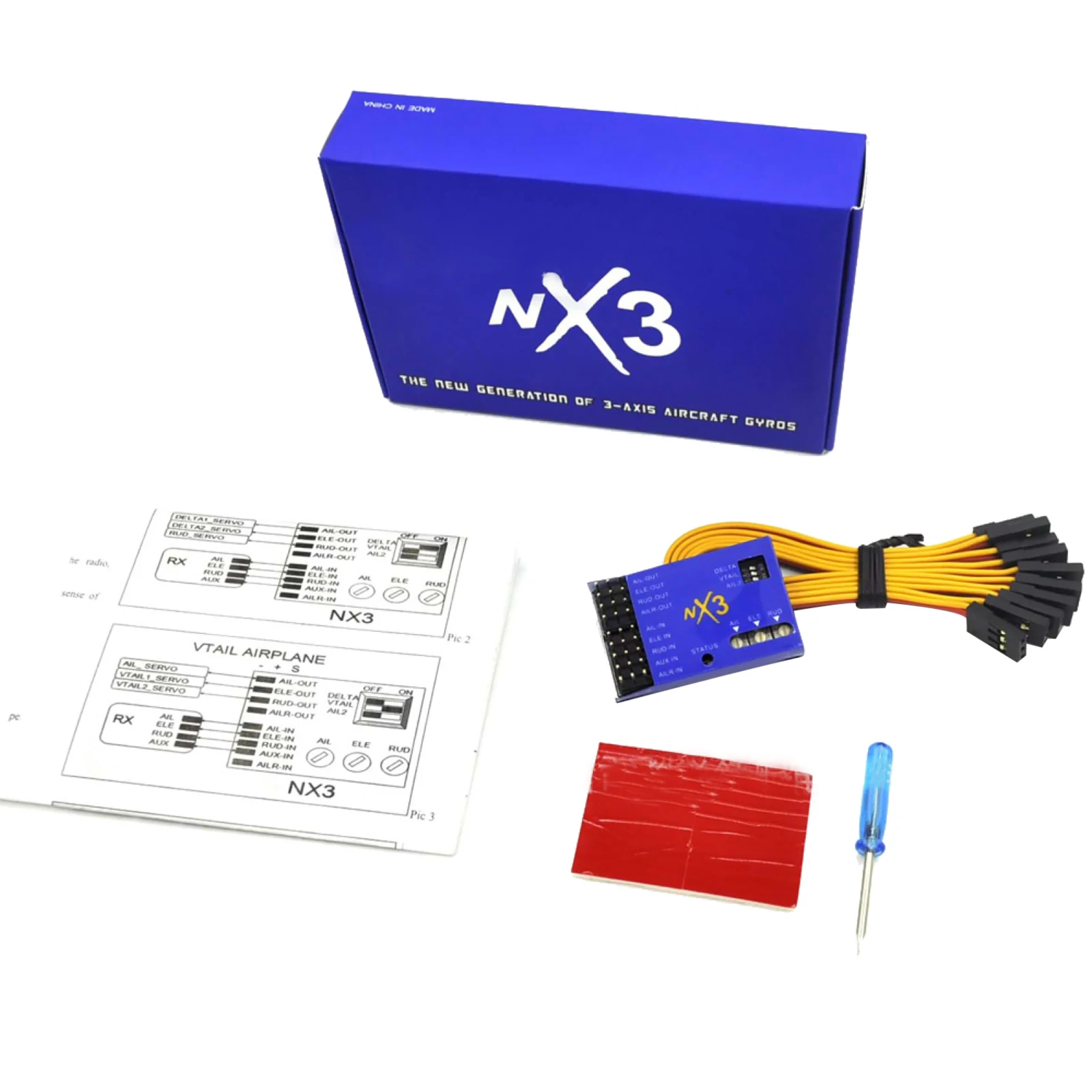 NX3 3D Flight Controller Fixed-wing 3 Axis Gyroscope Autobalance Stabilizer For Fixed-wing Aircraft RC Airplane