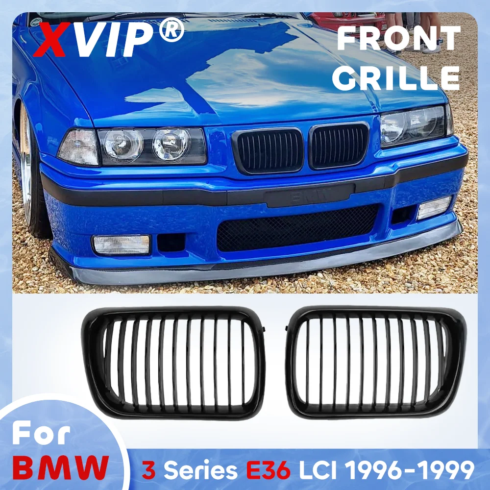 

Глянцевая черная решетка переднего бампера XVIP в стиле Single Line для BMW 3 серии E36 LCI 1996–1999 гг.