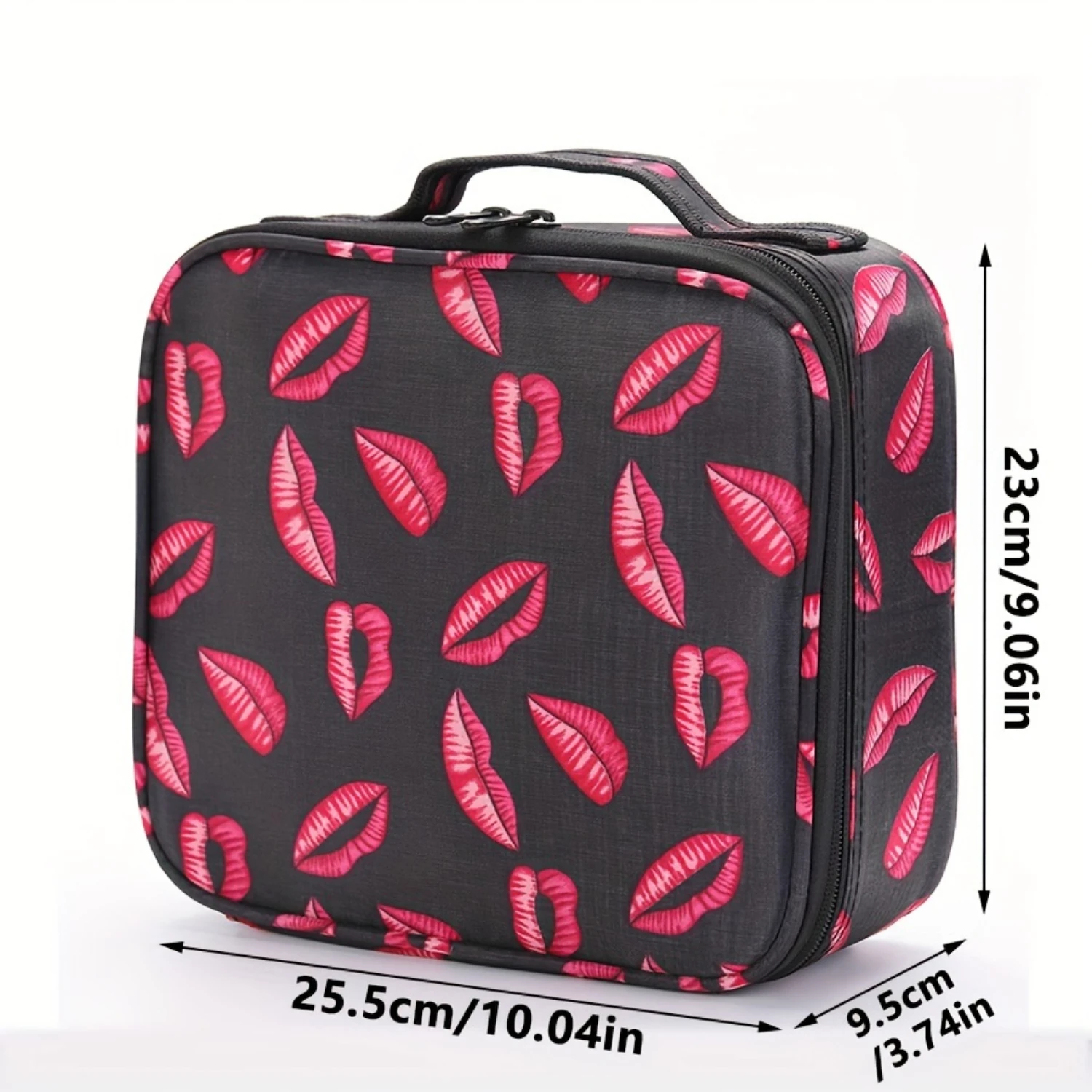 Fashion Lip Print Makeup Bag, Portable Cosmetic Pouch for Travel Organizing