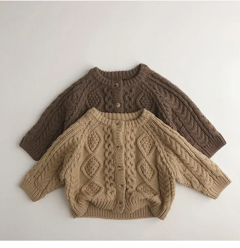 Kids Clothes Single Breast Girls Sweater Brief Style Boy Cardigans Knitted Sweater 1-6Y Spring Autumn Korean StyleTwist Clothing